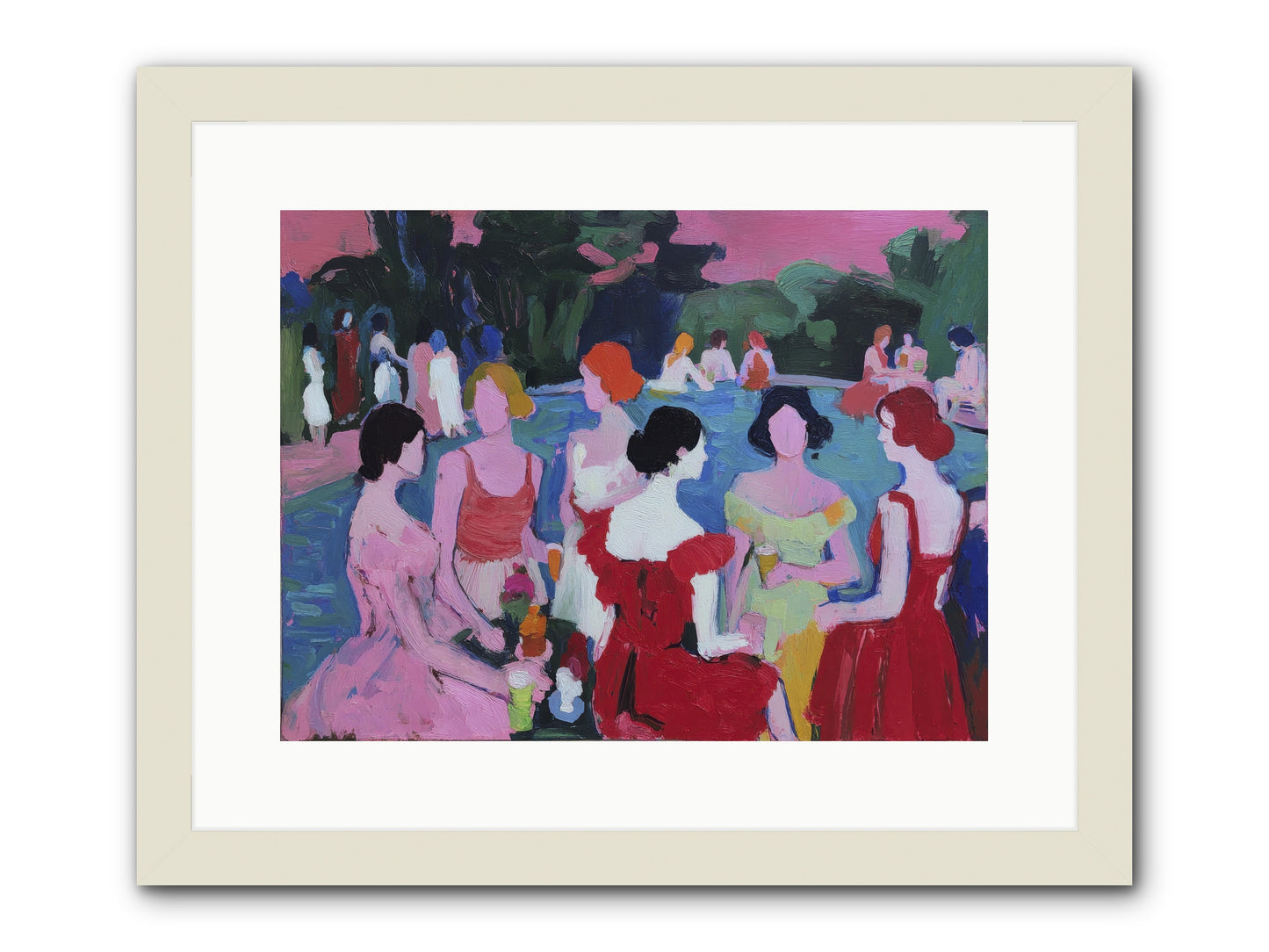 A Bond Painted in Sunset -- Framed Print - White 16x12