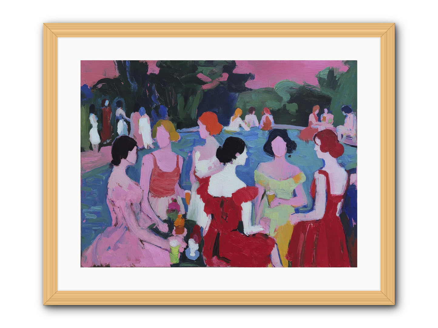 A Bond Painted in Sunset -- Framed Print - Natural 24x18