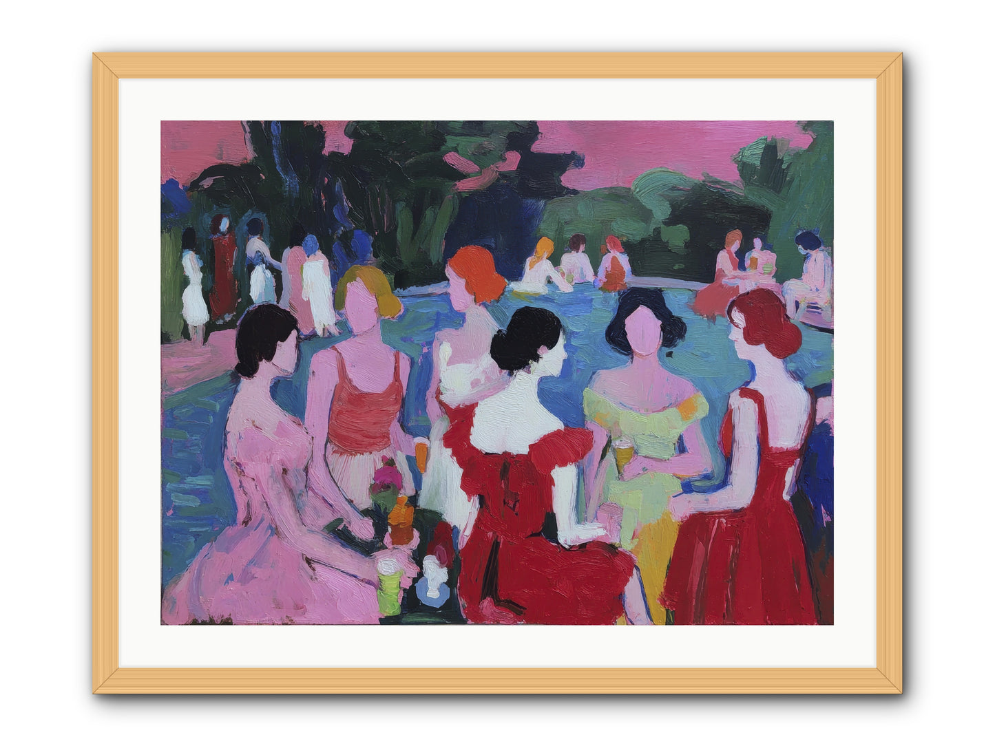 A Bond Painted in Sunset -- Framed Print - Natural 32x24