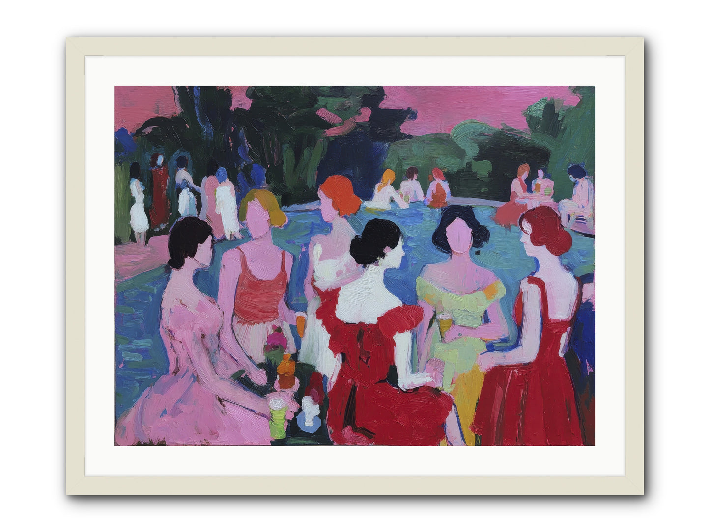 A Bond Painted in Sunset -- Framed Print - White 32x24