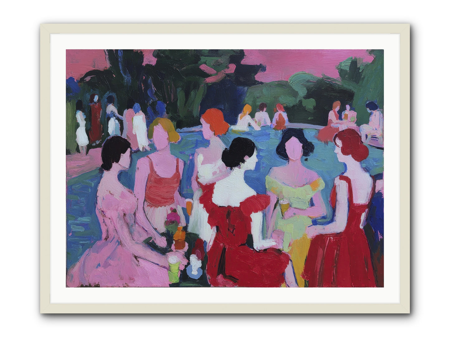A Bond Painted in Sunset -- Framed Print - White 40x30
