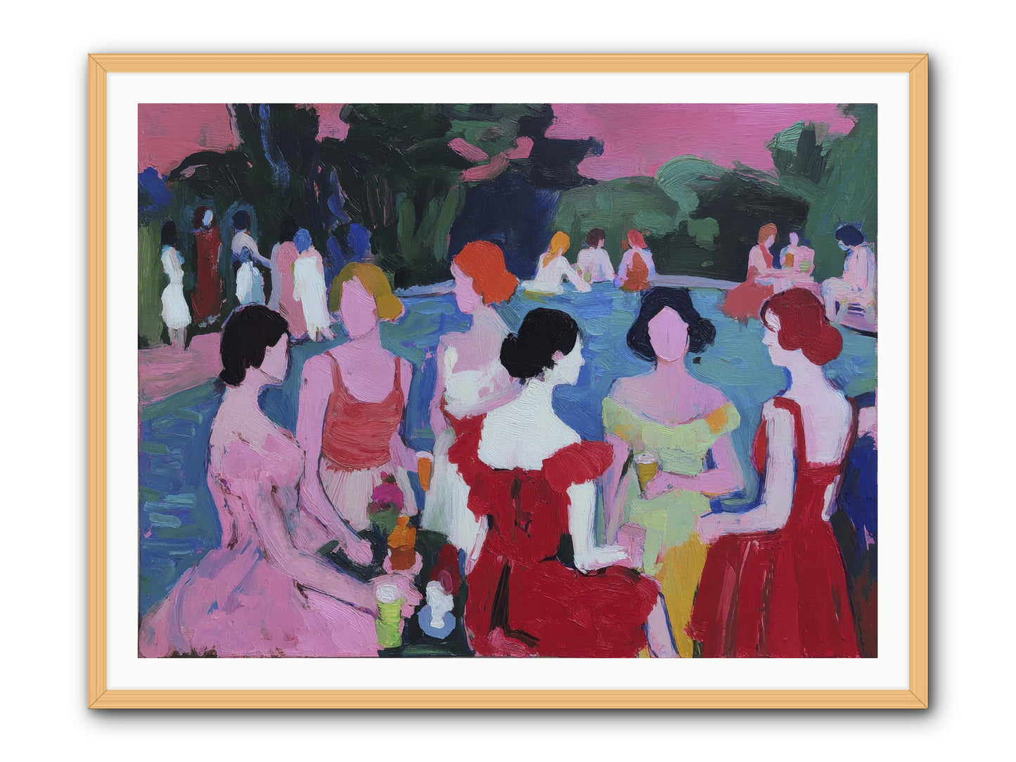 A Bond Painted in Sunset -- Framed Print - Natural 48x36
