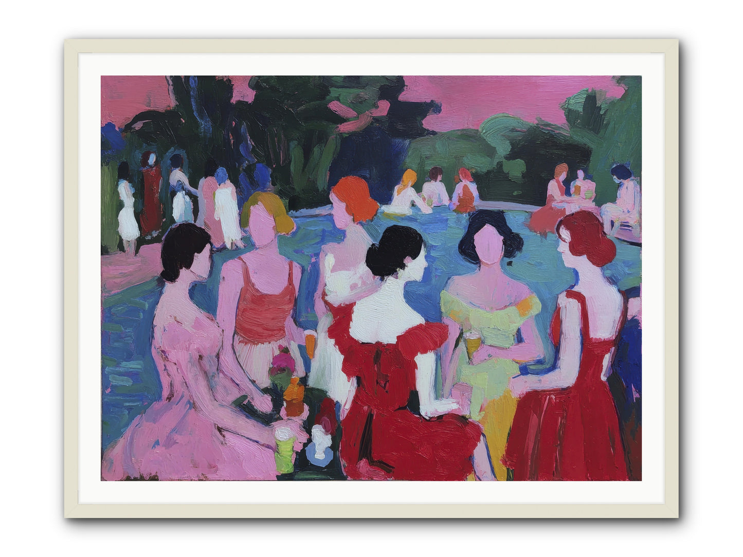 A Bond Painted in Sunset -- Framed Print - White 48x36