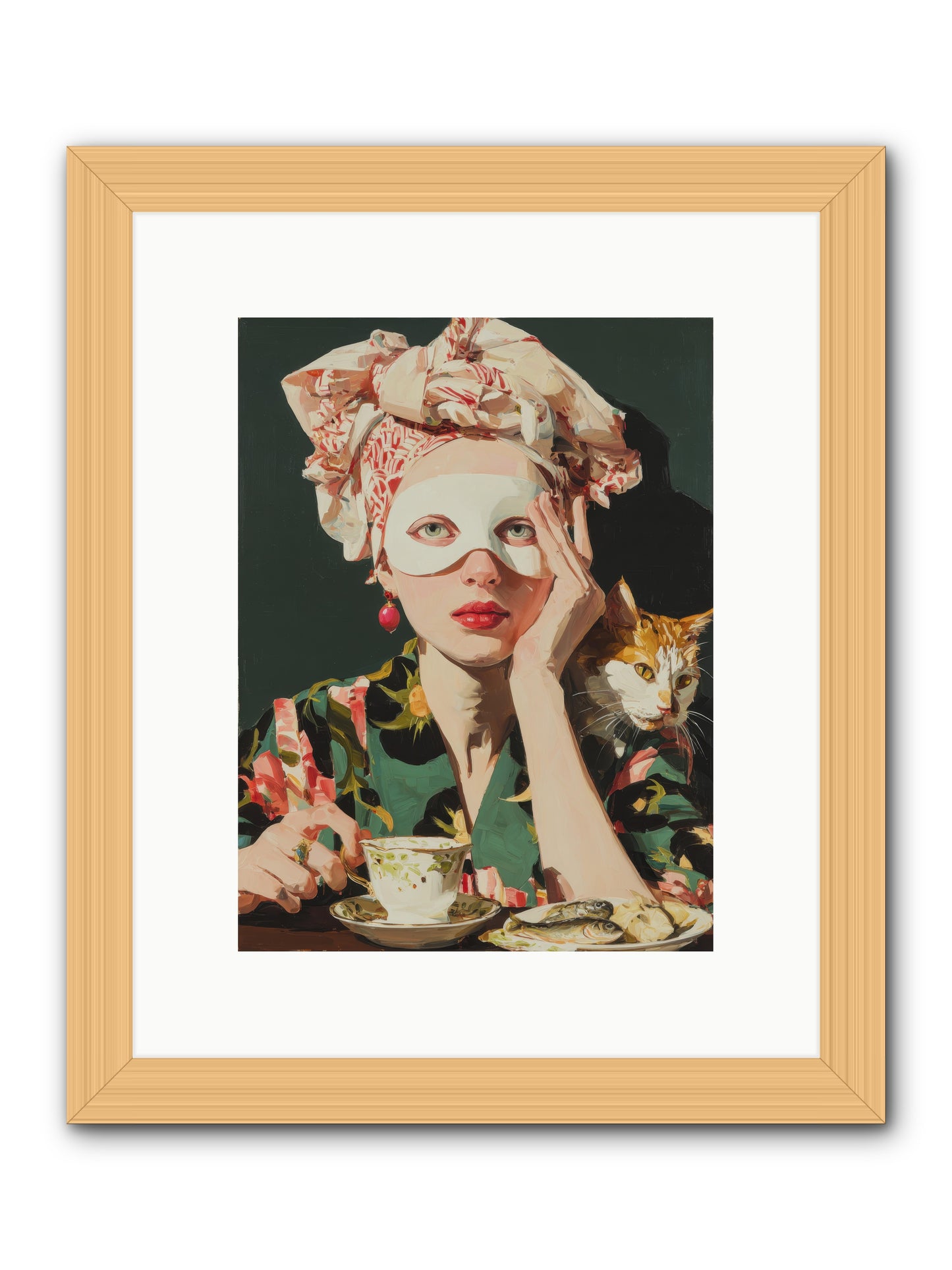 A Confession in Gold Ink -- Framed Print - Natural 9x12