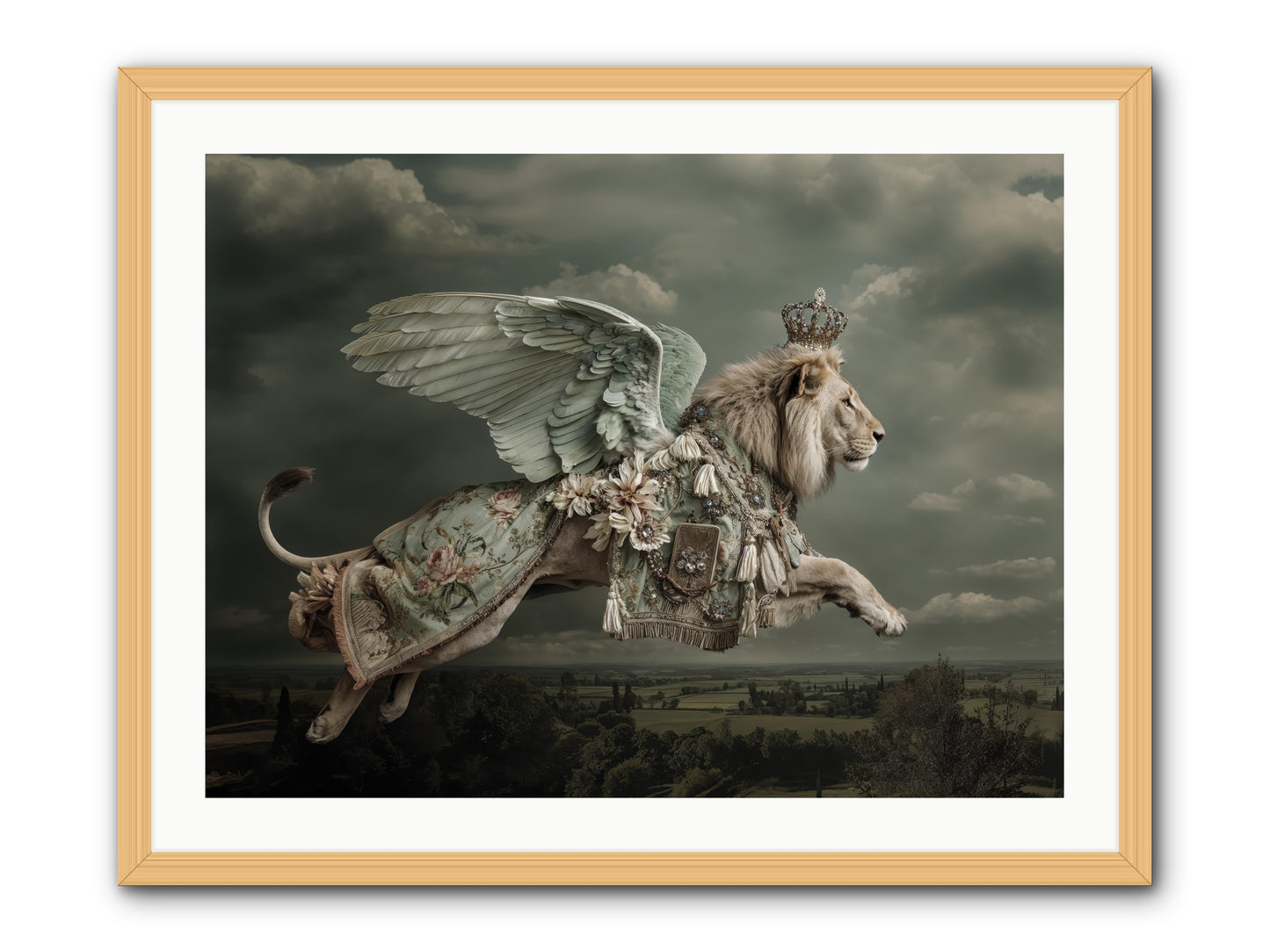 A Diary Left in Moonlight -- Framed Print - Natural 32x24
