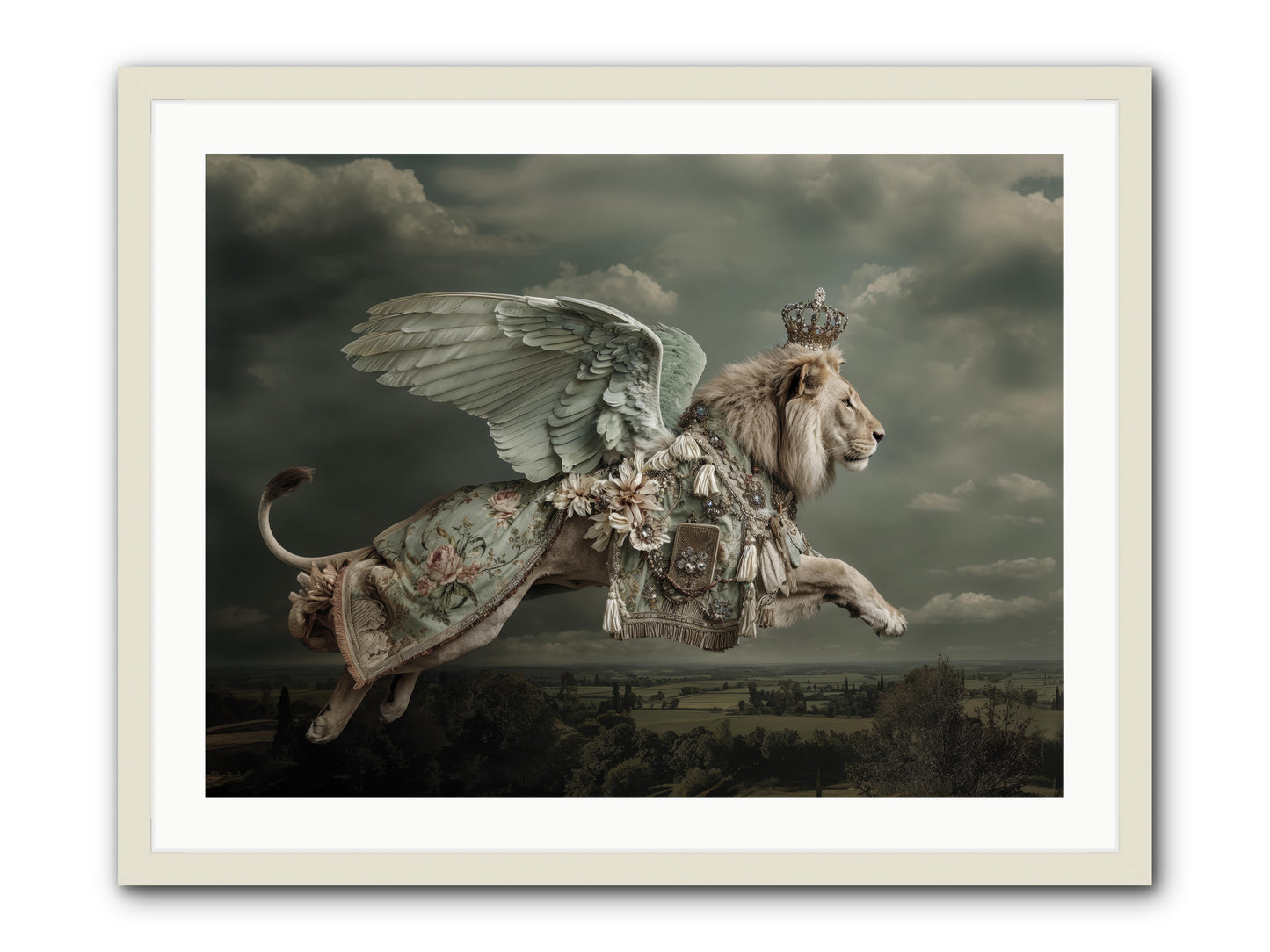 A Diary Left in Moonlight -- Framed Print - White 32x24