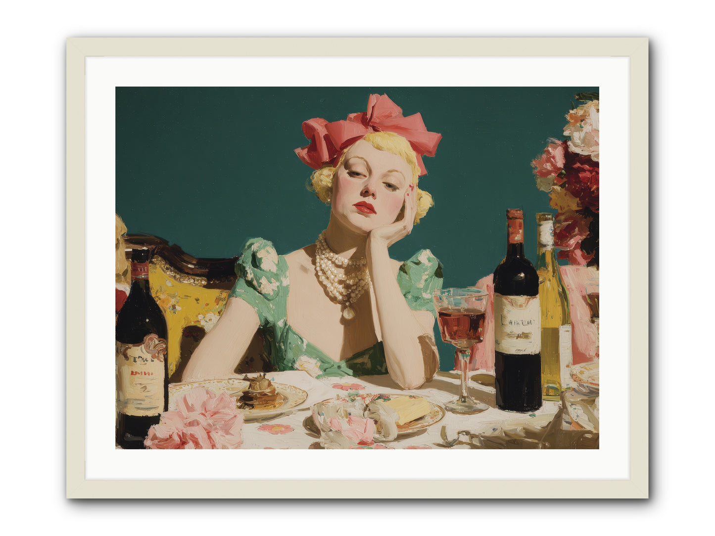 A Feast Made for One -- Framed Print - White 32x24