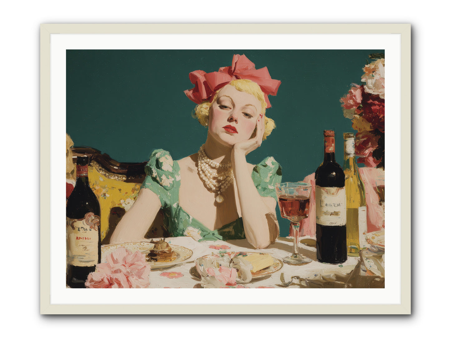 A Feast Made for One -- Framed Print - White 40x30