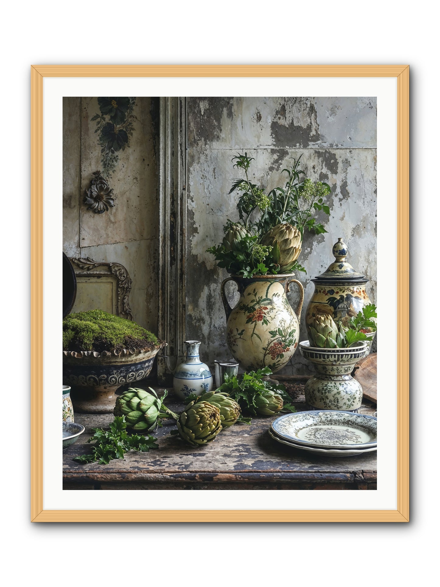 A Fine Collaboration -- Framed Print - Natural 32x40