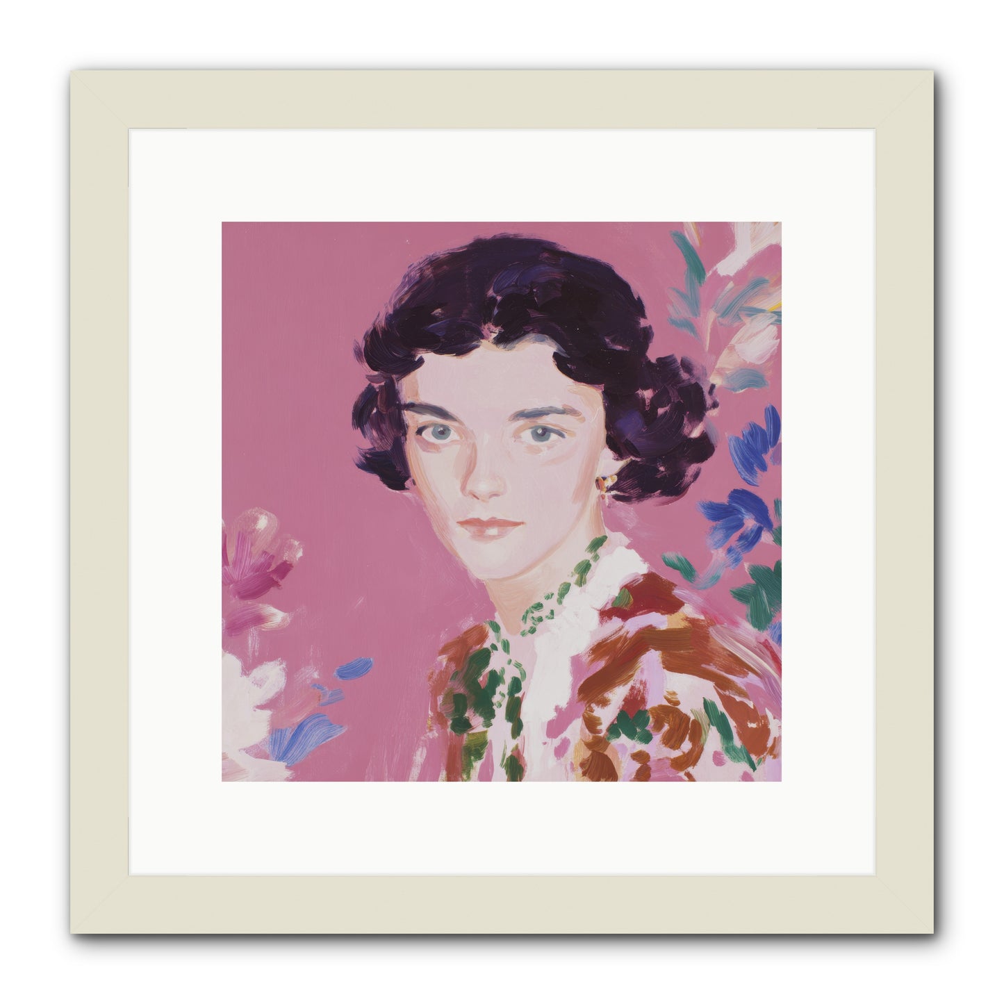 A Gentle Turn -- Framed Print - White 12x12