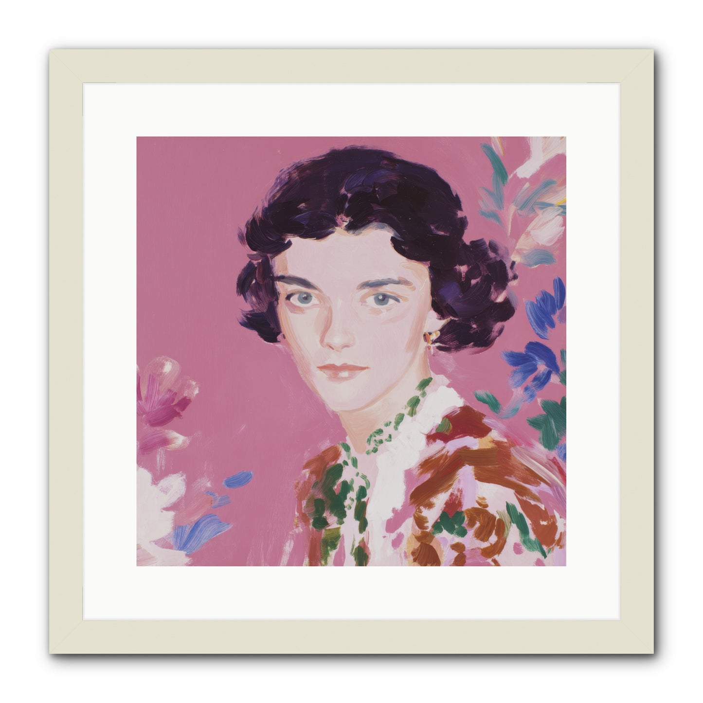 A Gentle Turn -- Framed Print - White 16x16