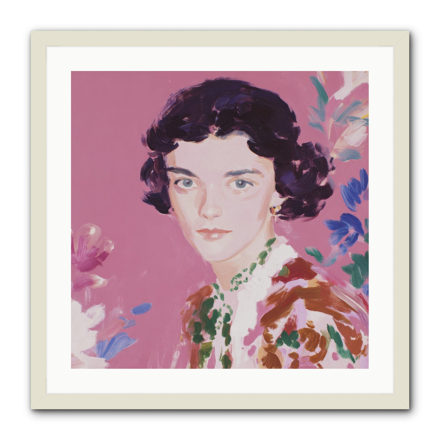 A Gentle Turn -- Framed Print - White 24x24