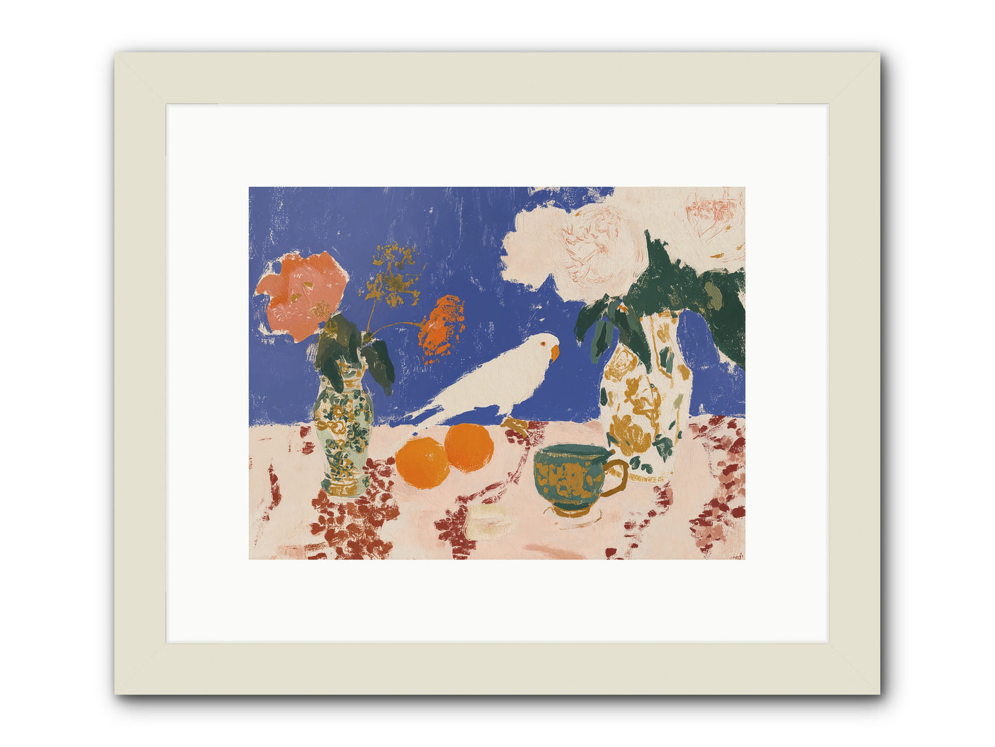 A Keen Following -- Framed Print - White 12x9