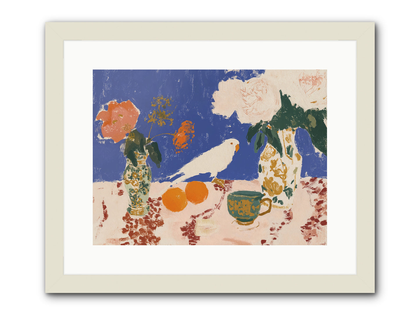 A Keen Following -- Framed Print - White 16x12