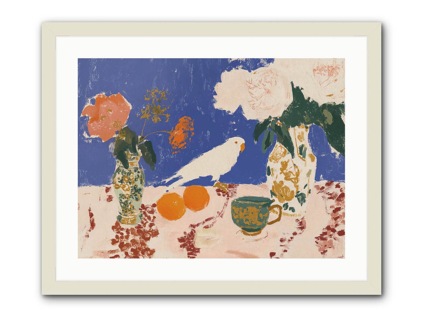 A Keen Following -- Framed Print - White 24x18