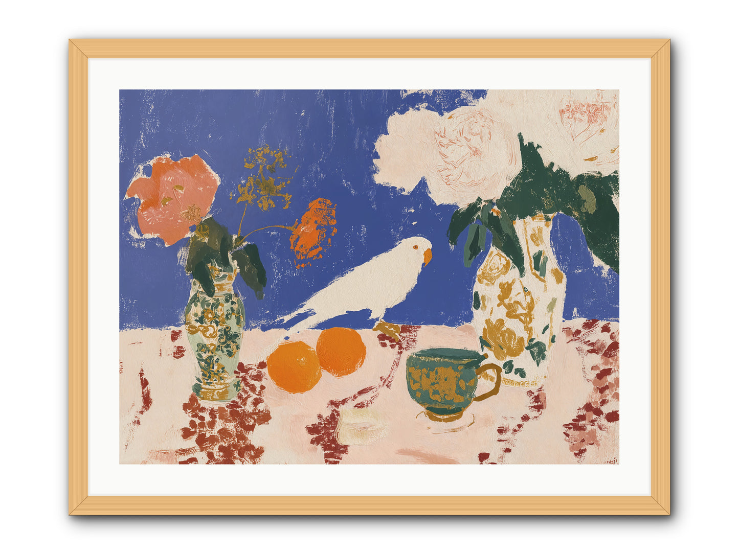 A Keen Following -- Framed Print - Natural 32x24