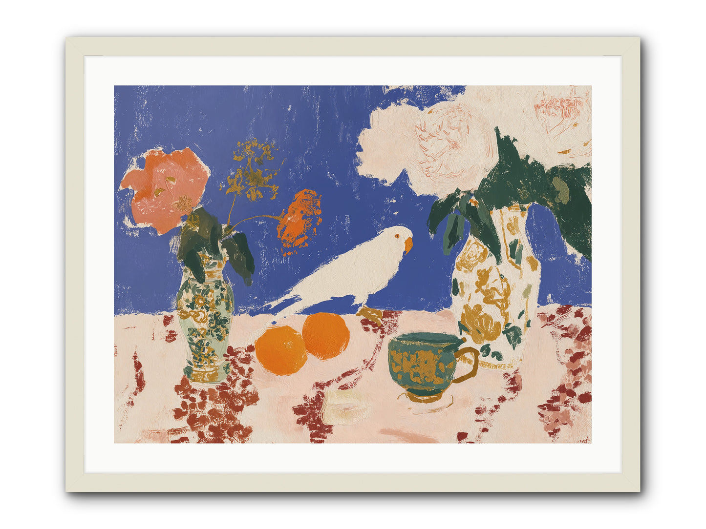 A Keen Following -- Framed Print - White 32x24