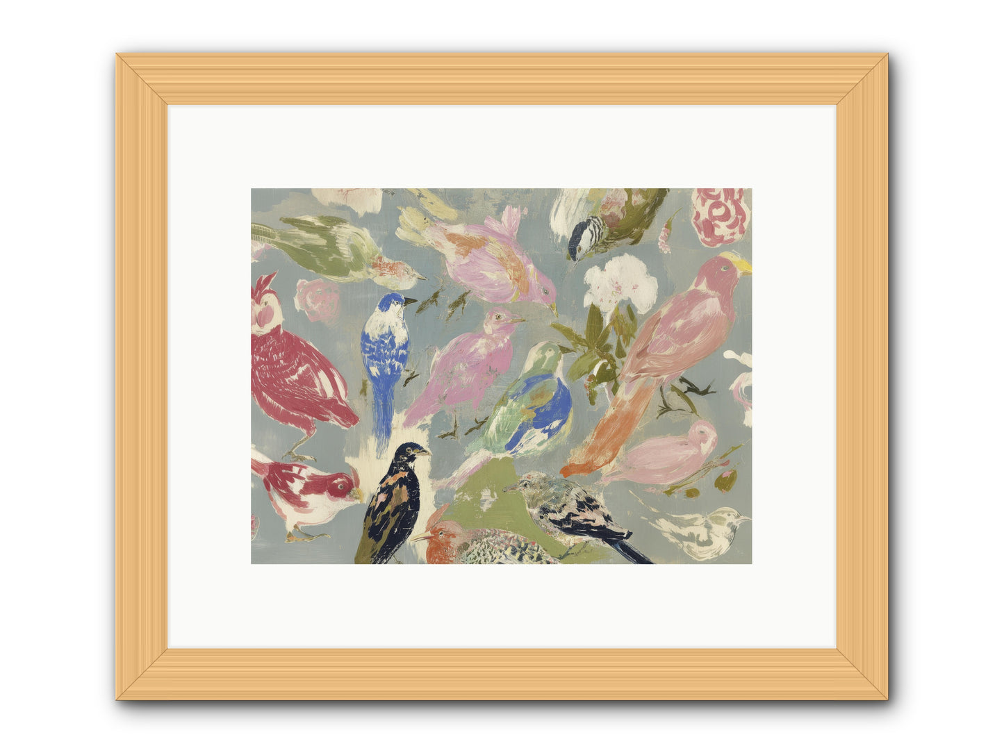 A Masquerade of Porcelain Guests -- Framed Print - Natural 12x9