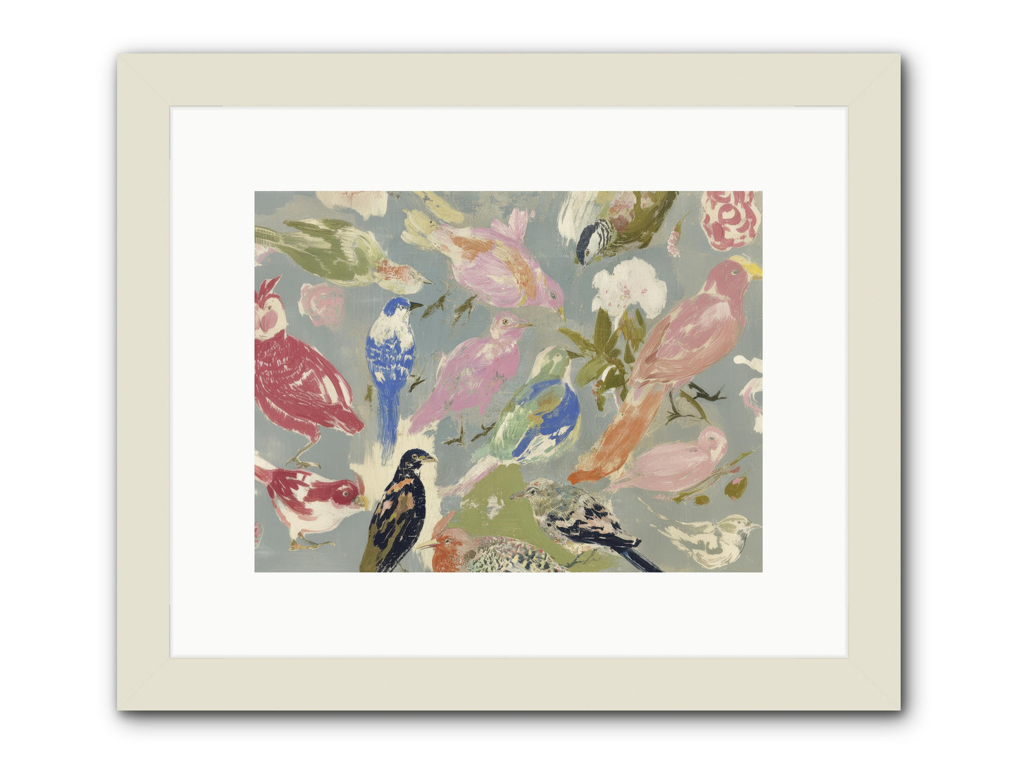A Masquerade of Porcelain Guests -- Framed Print - White 12x9
