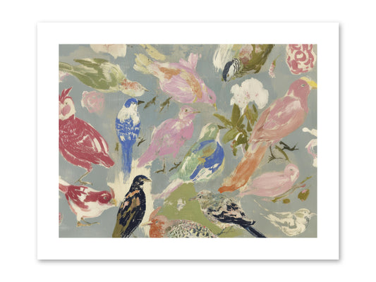 A Masquerade of Porcelain Guests -- Paper Print 12x9