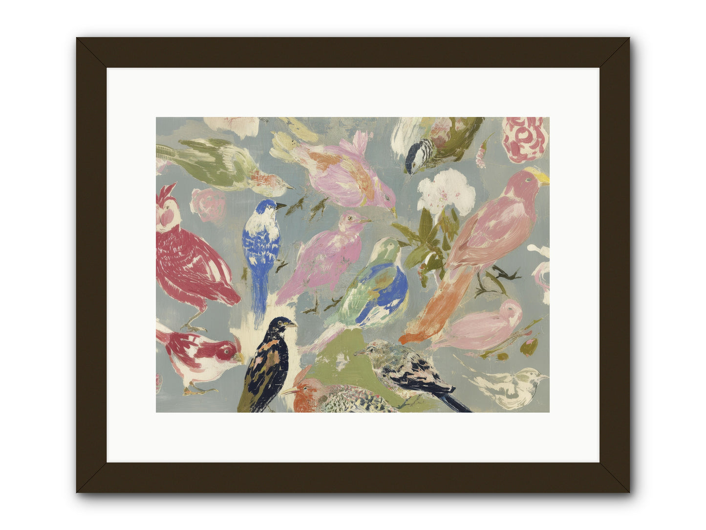 A Masquerade of Porcelain Guests -- Framed Print - Black 16x12