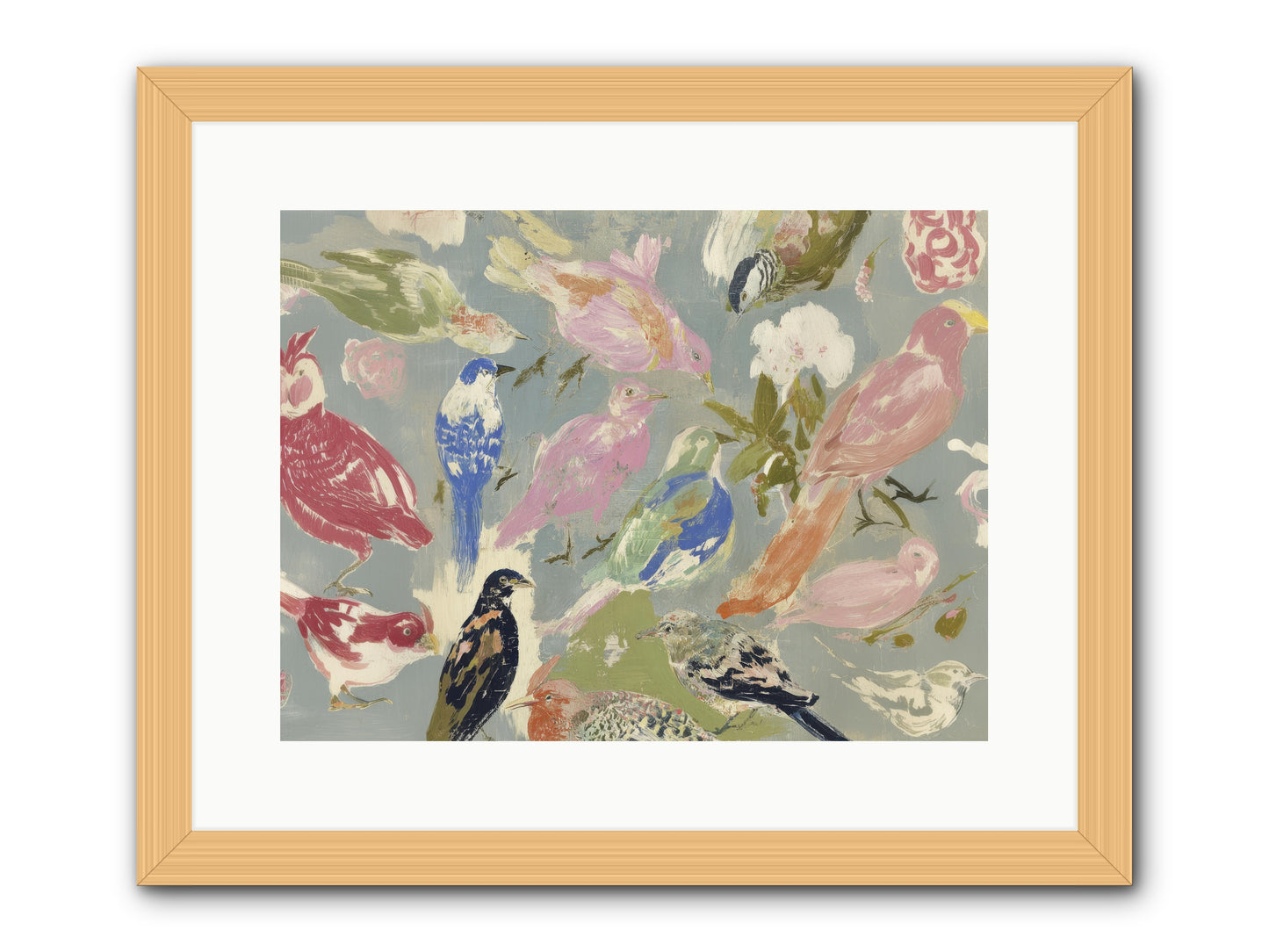 A Masquerade of Porcelain Guests -- Framed Print - Natural 16x12