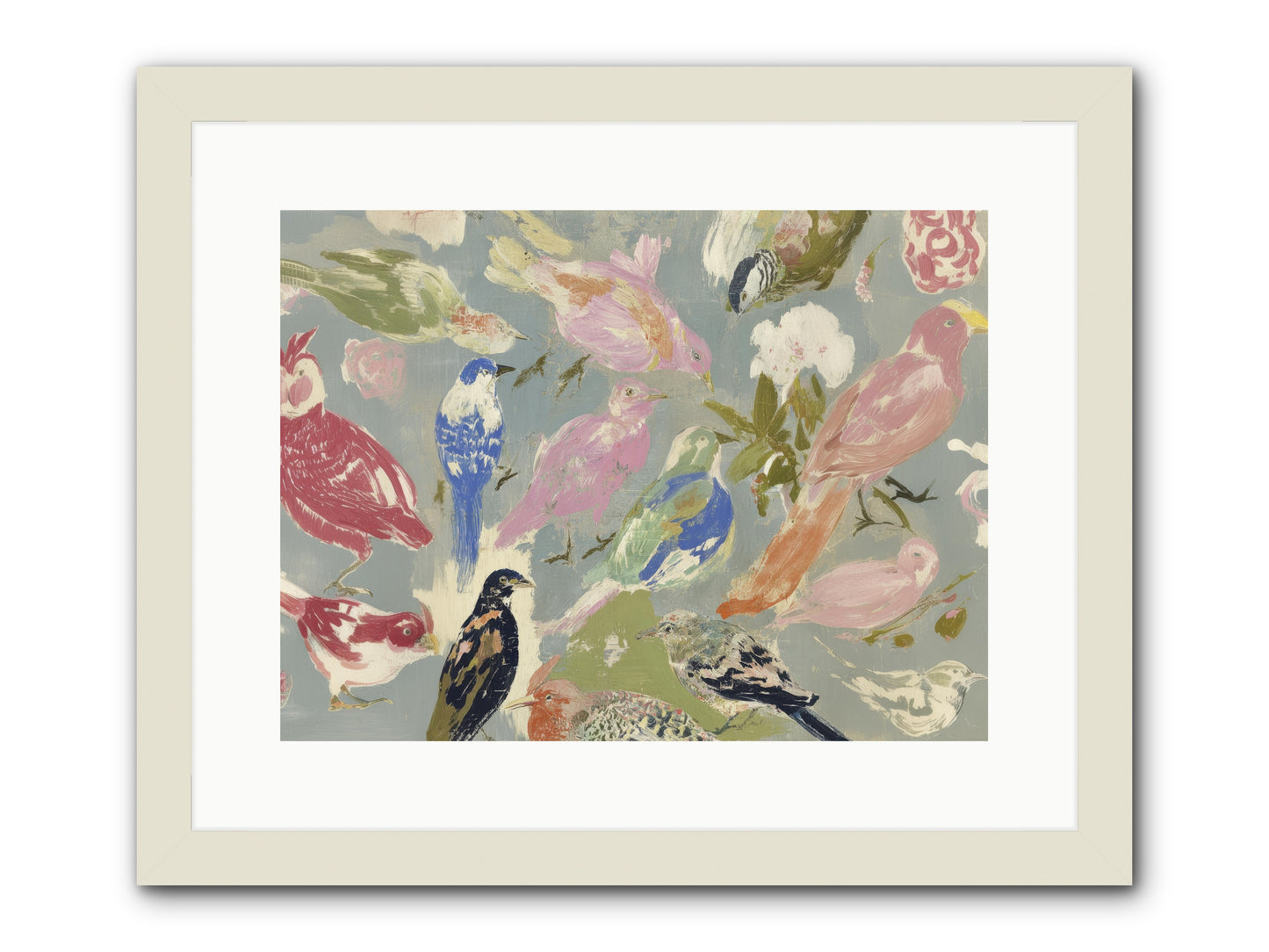 A Masquerade of Porcelain Guests -- Framed Print - White 16x12