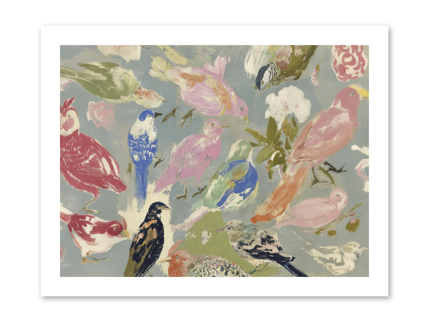 A Masquerade of Porcelain Guests -- Loose Canvas Print 16x12