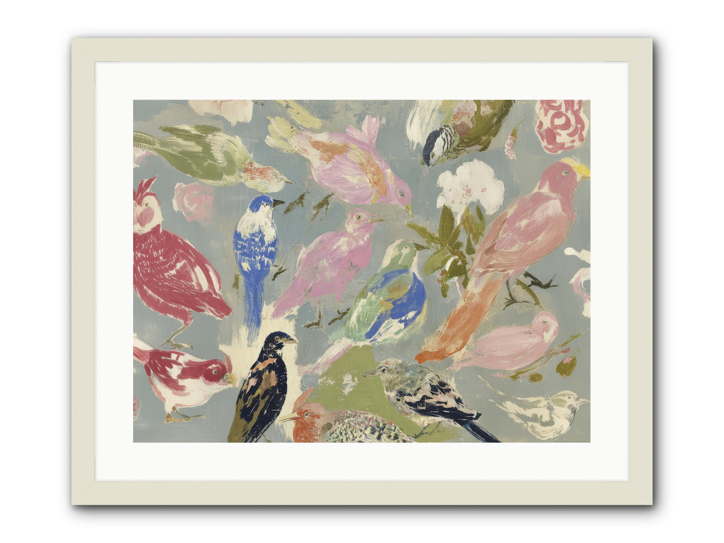 A Masquerade of Porcelain Guests -- Framed Print - White 24x18
