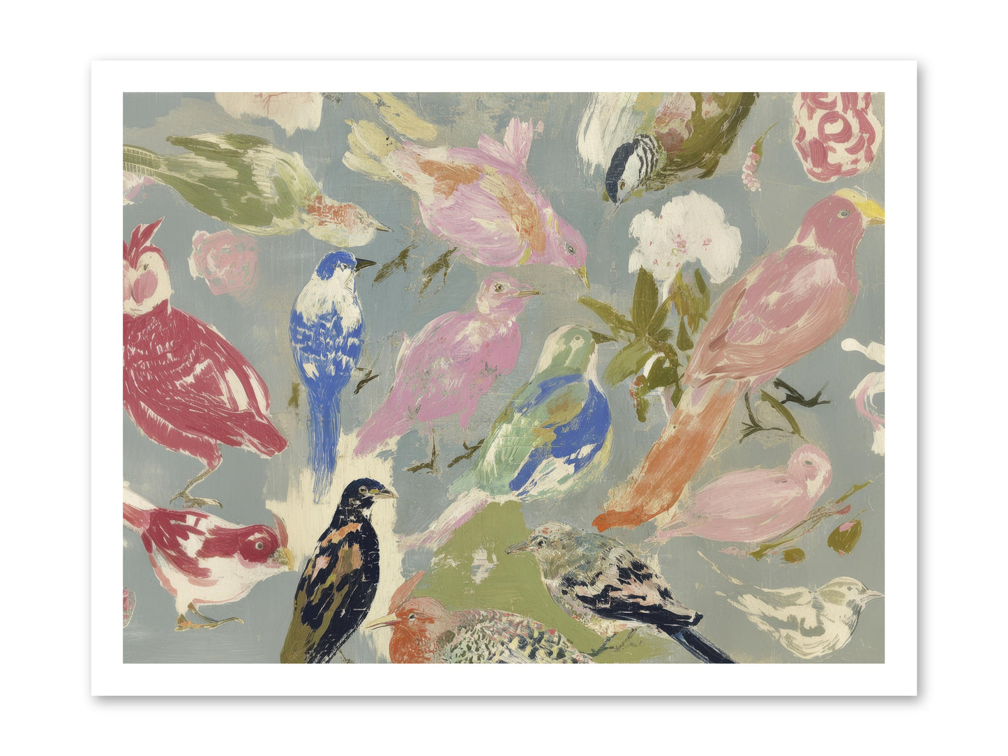 A Masquerade of Porcelain Guests -- Loose Canvas Print 24x18