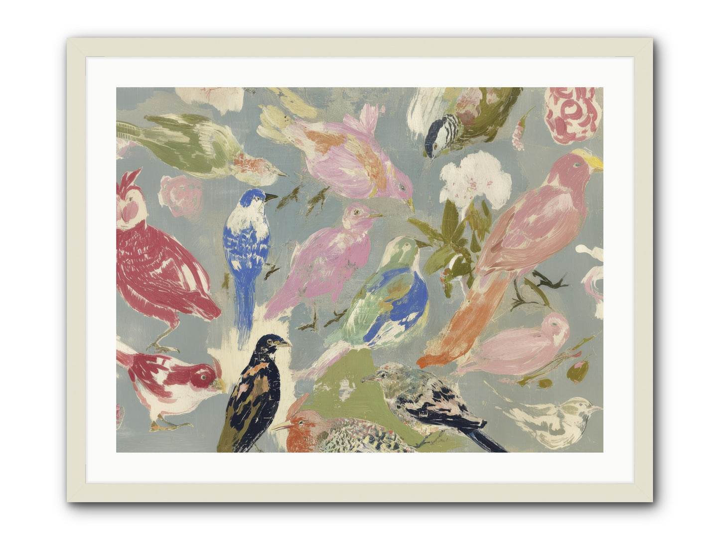 A Masquerade of Porcelain Guests -- Framed Print - White 32x24