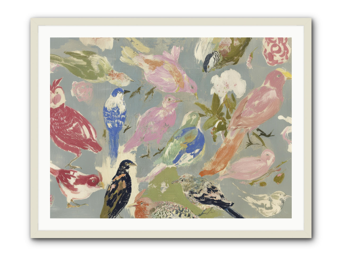 A Masquerade of Porcelain Guests -- Framed Print - White 40x30