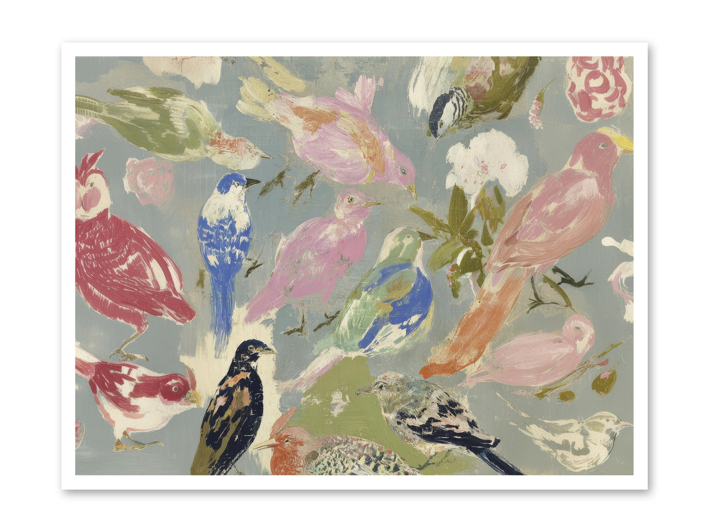 A Masquerade of Porcelain Guests -- Loose Canvas Print 40x30