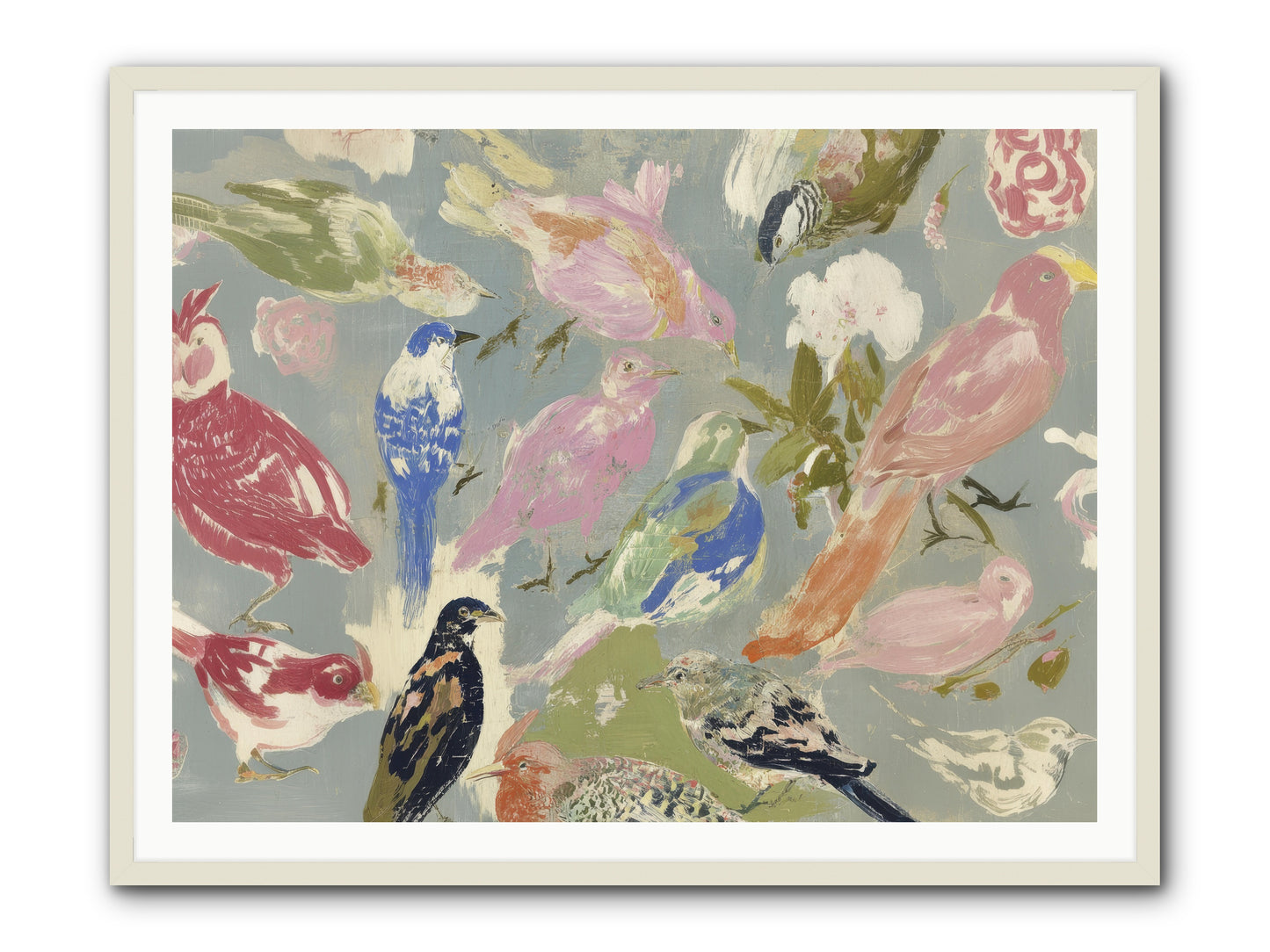 A Masquerade of Porcelain Guests -- Framed Print - White 48x36
