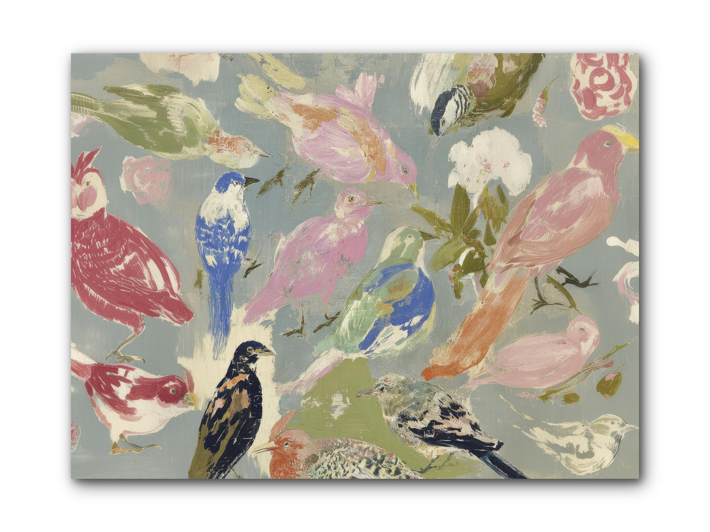A Masquerade of Porcelain Guests -- Wrapped Canvas 12x9