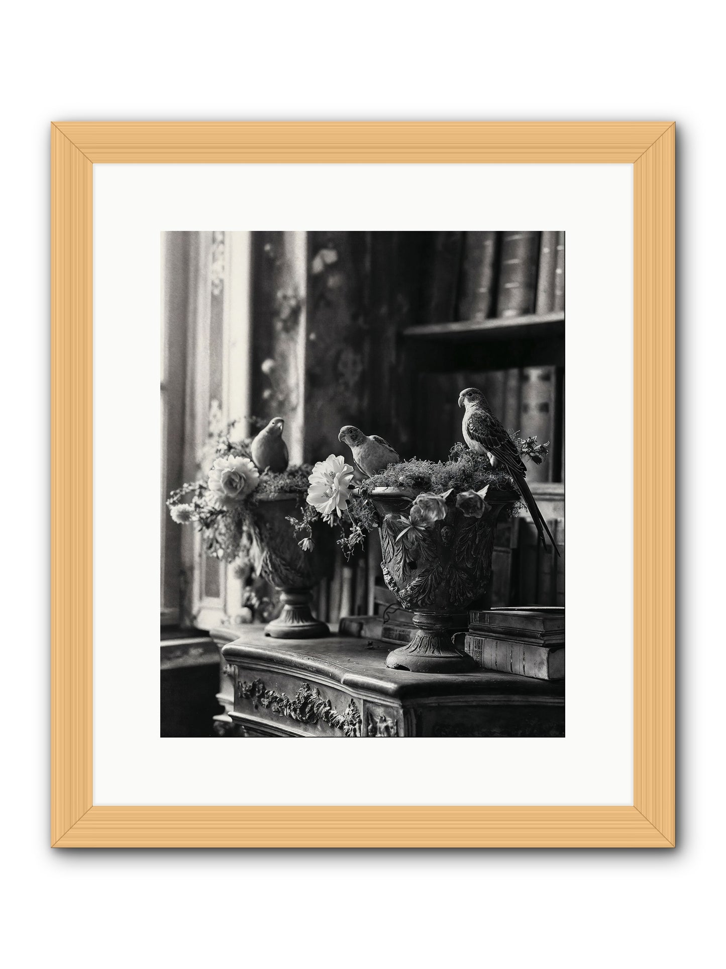 A Moody Repartee -- Framed Print - Natural 12x15