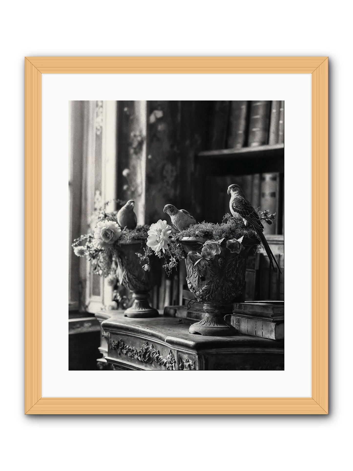 A Moody Repartee -- Framed Print - Natural 16x20