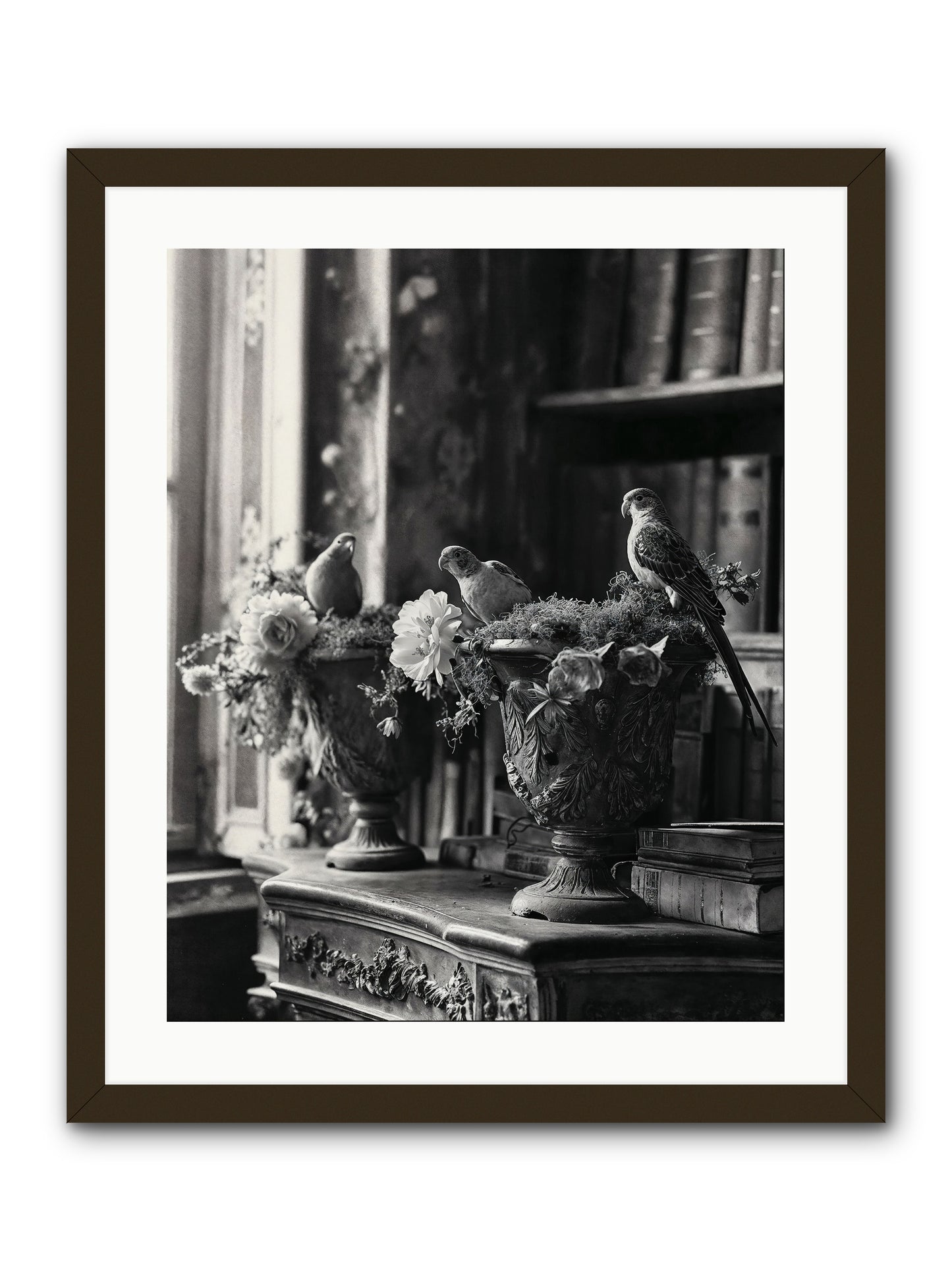 A Moody Repartee -- Framed Print - Black 20x25