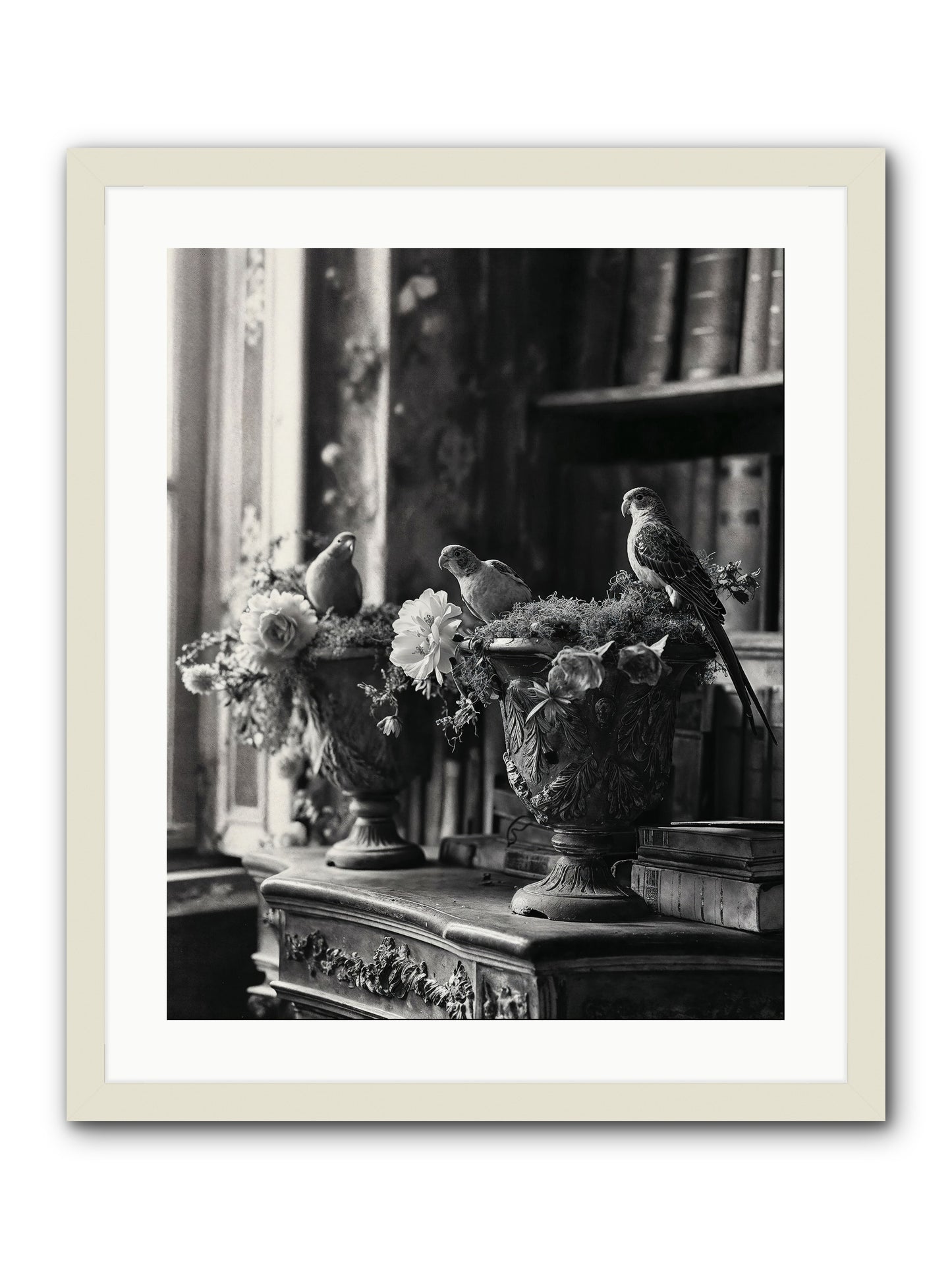 A Moody Repartee -- Framed Print - White 20x25