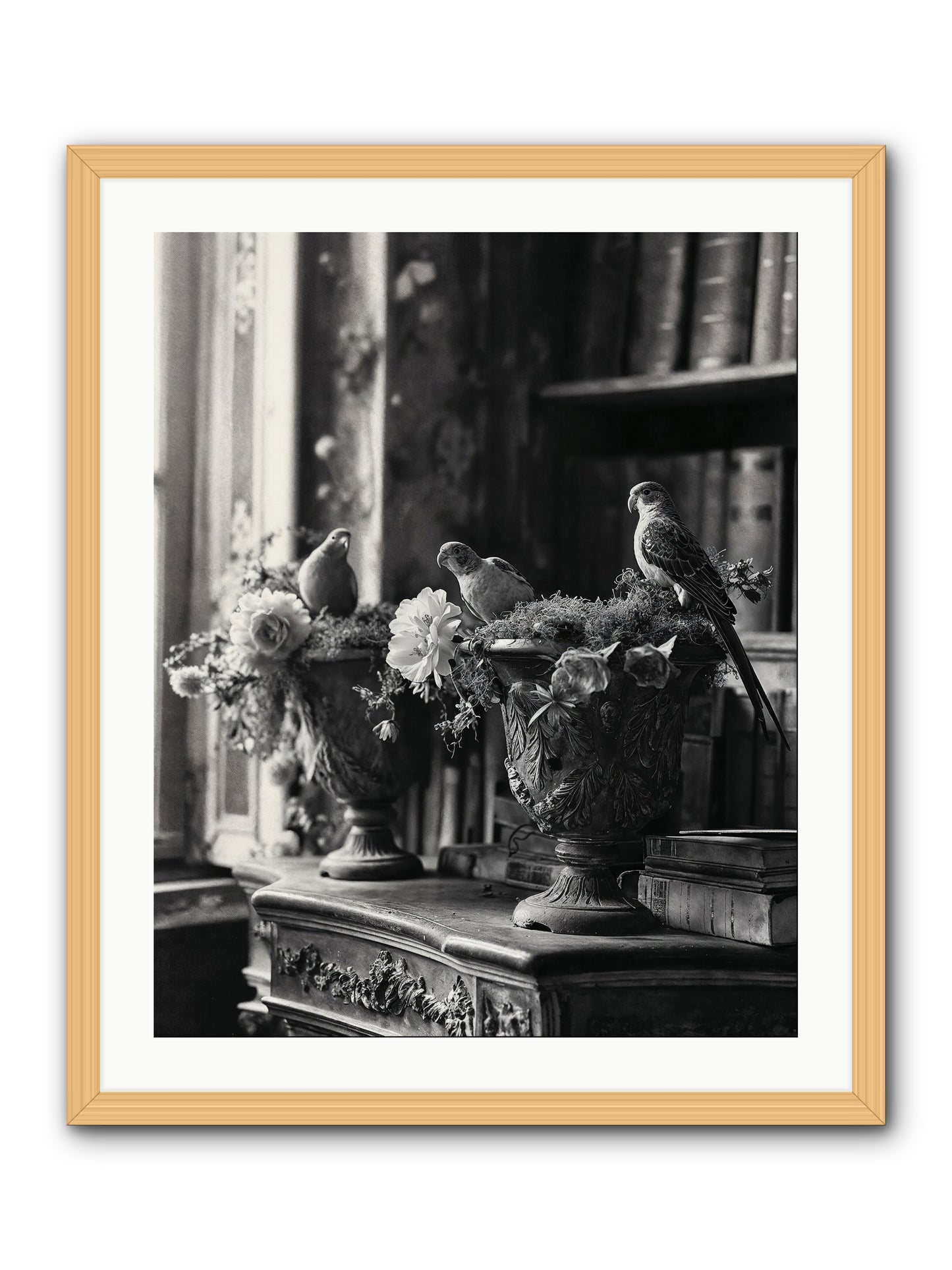 A Moody Repartee -- Framed Print - Natural 24x30
