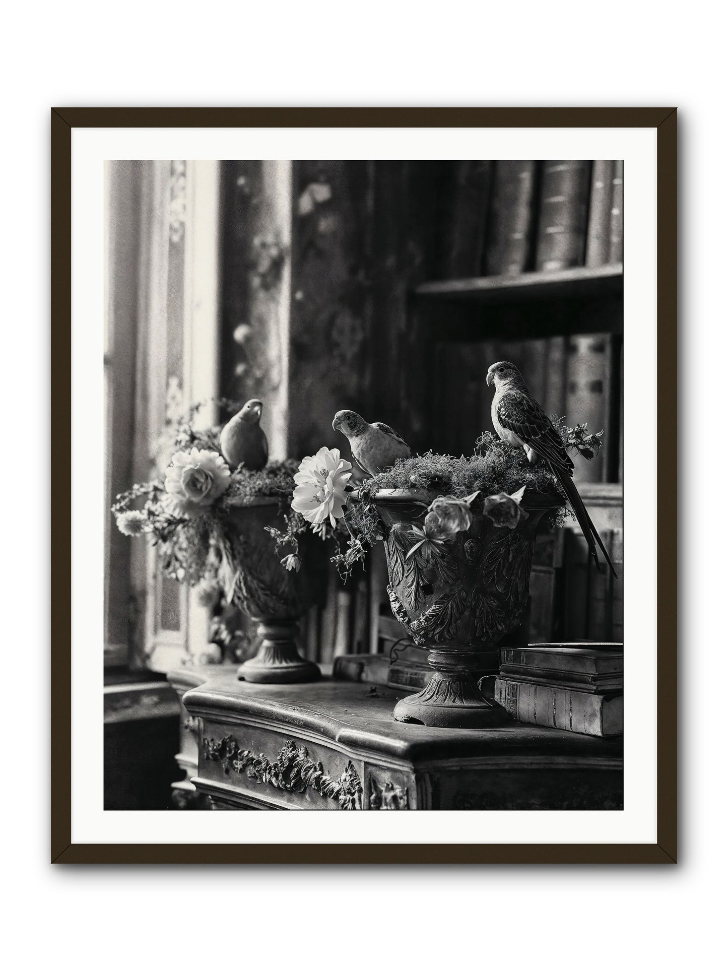 A Moody Repartee -- Framed Print - Black 32x40