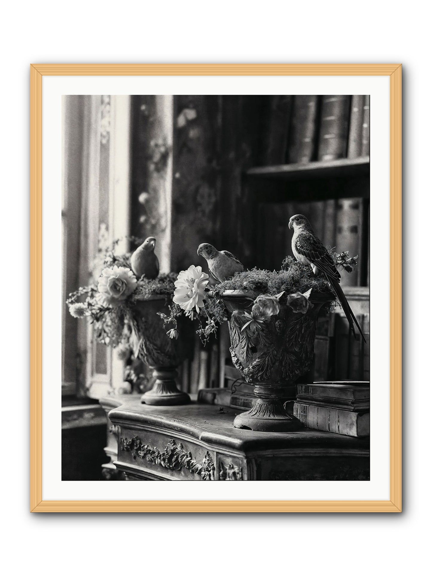 A Moody Repartee -- Framed Print - Natural 32x40