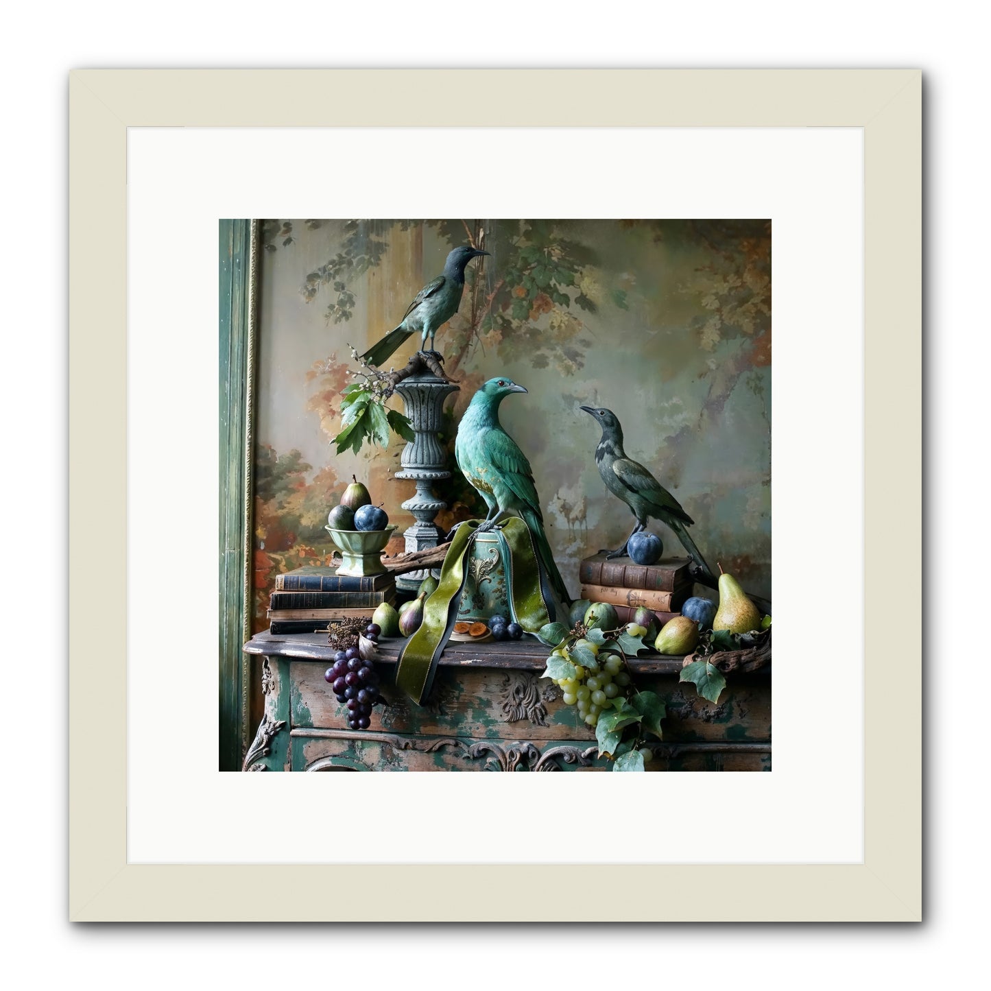 A Parliament Of Feathers -- Framed Print - White 12x12
