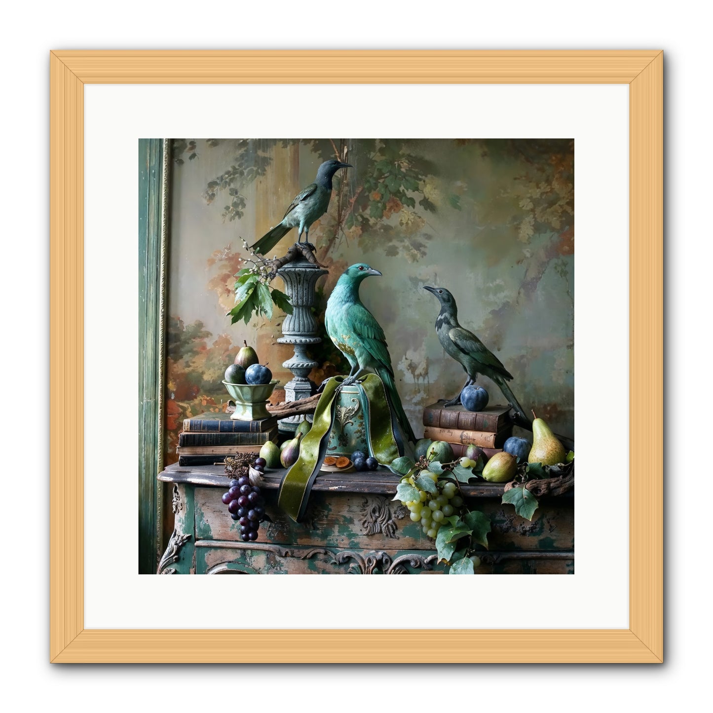 A Parliament Of Feathers -- Framed Print - Natural 16x16