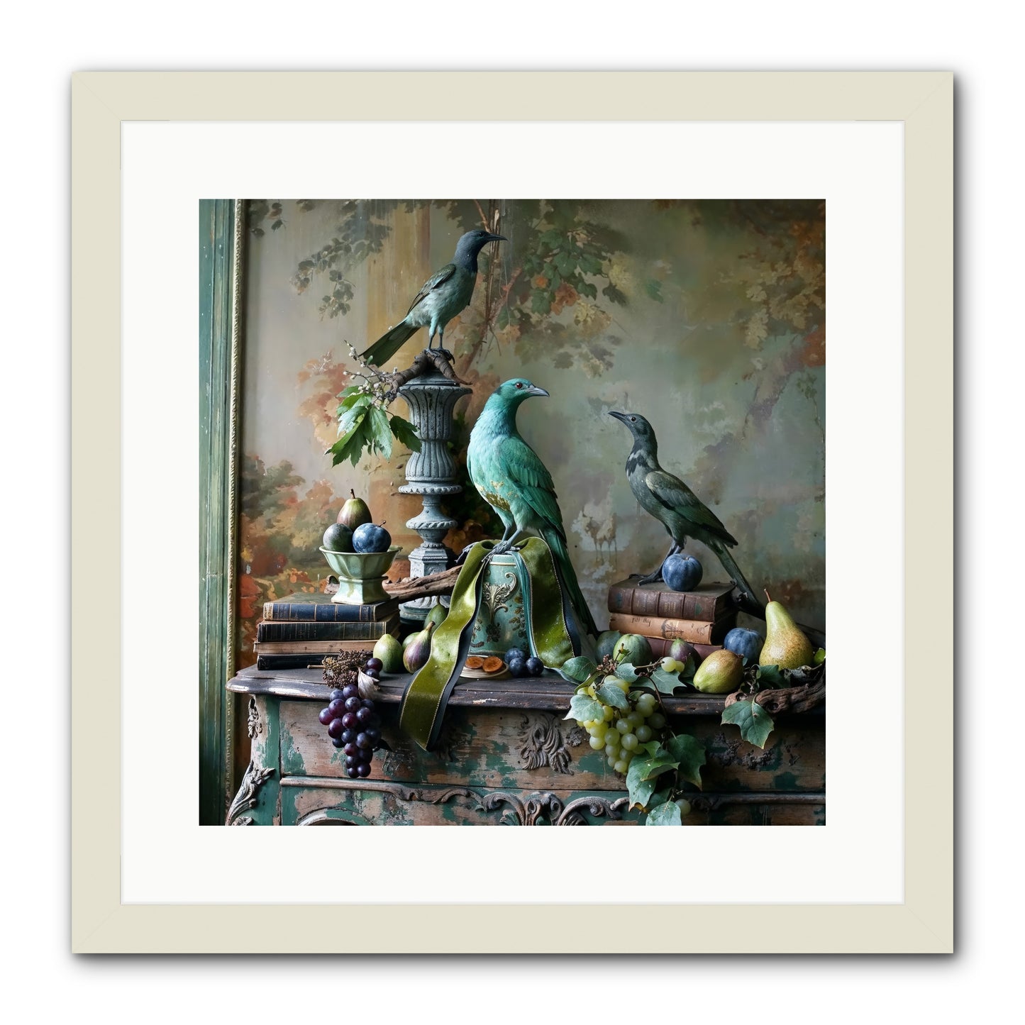 A Parliament Of Feathers -- Framed Print - White 16x16