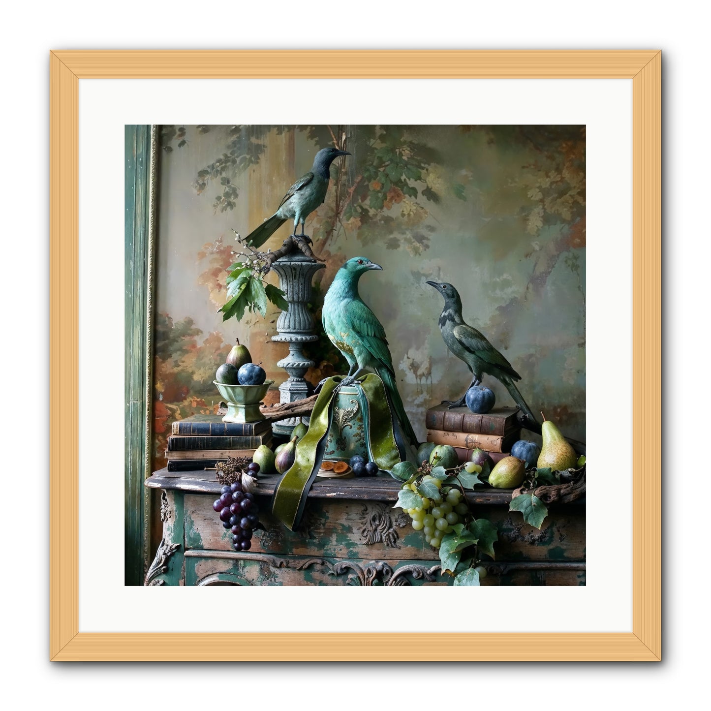 A Parliament Of Feathers -- Framed Print - Natural 20x20