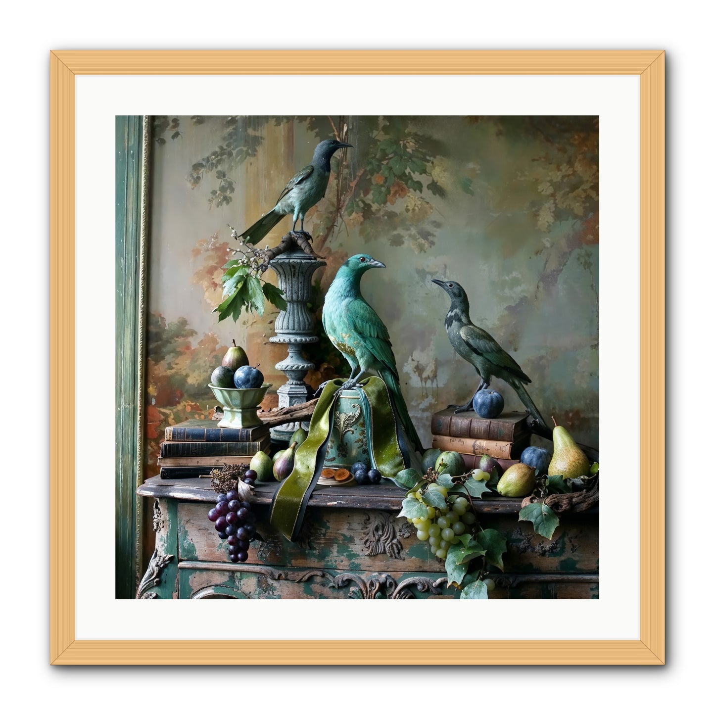 A Parliament Of Feathers -- Framed Print - Natural 24x24