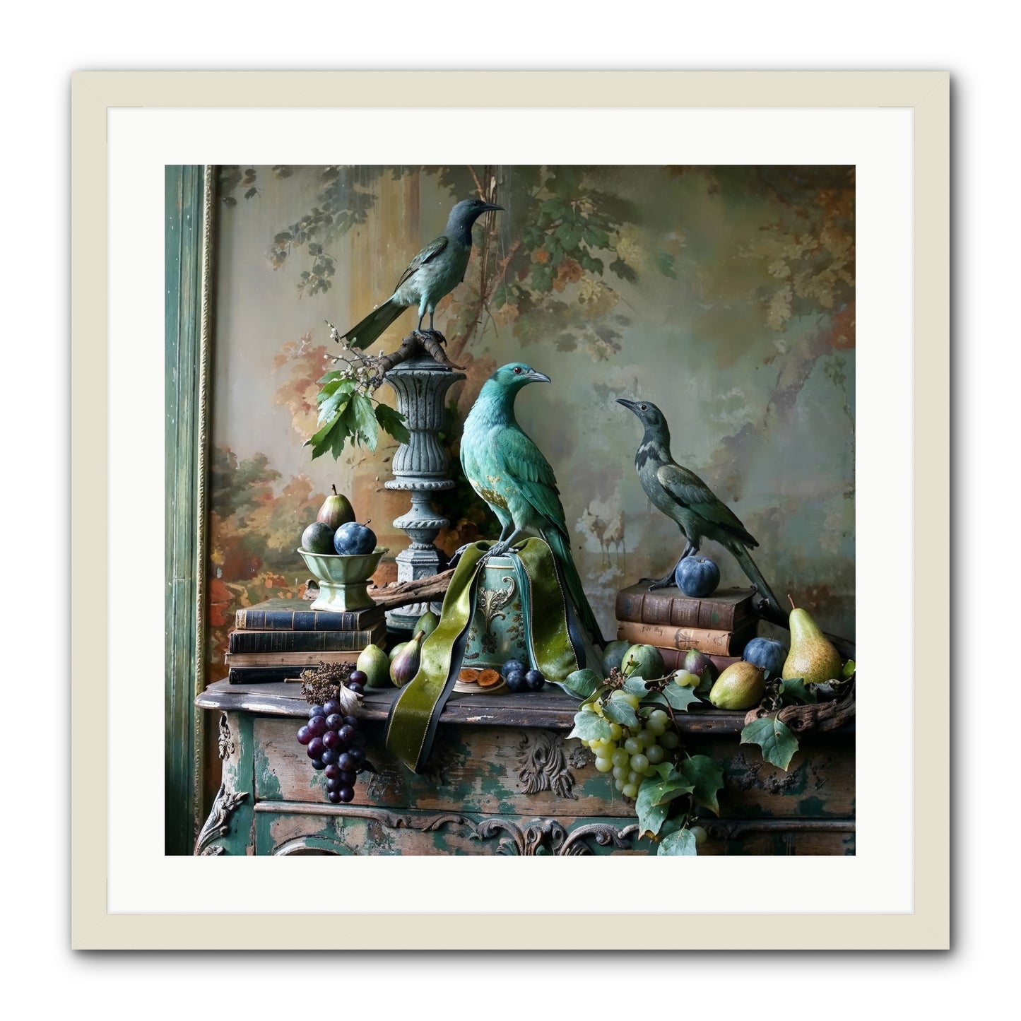 A Parliament Of Feathers -- Framed Print - White 24x24