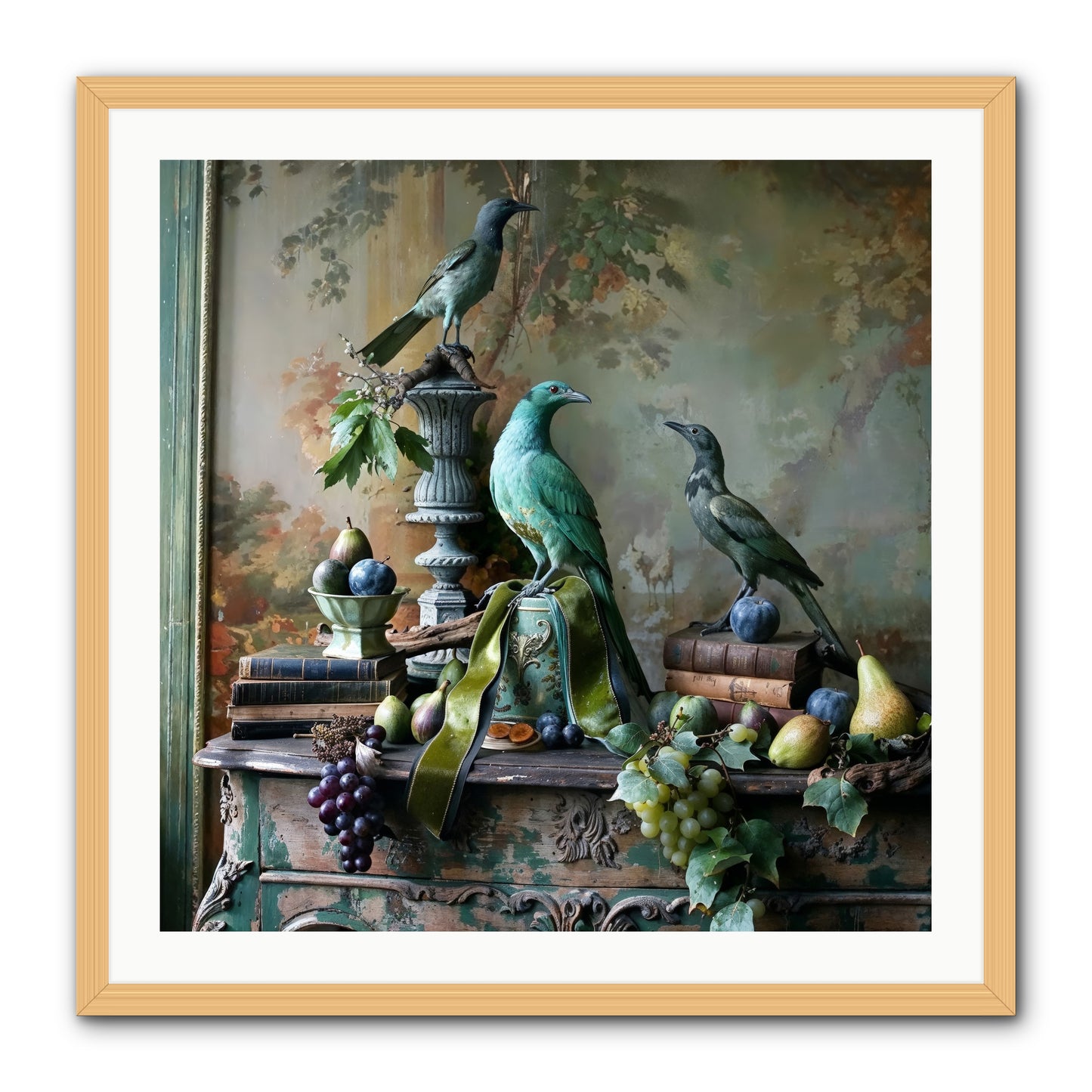 A Parliament Of Feathers -- Framed Print - Natural 30x30