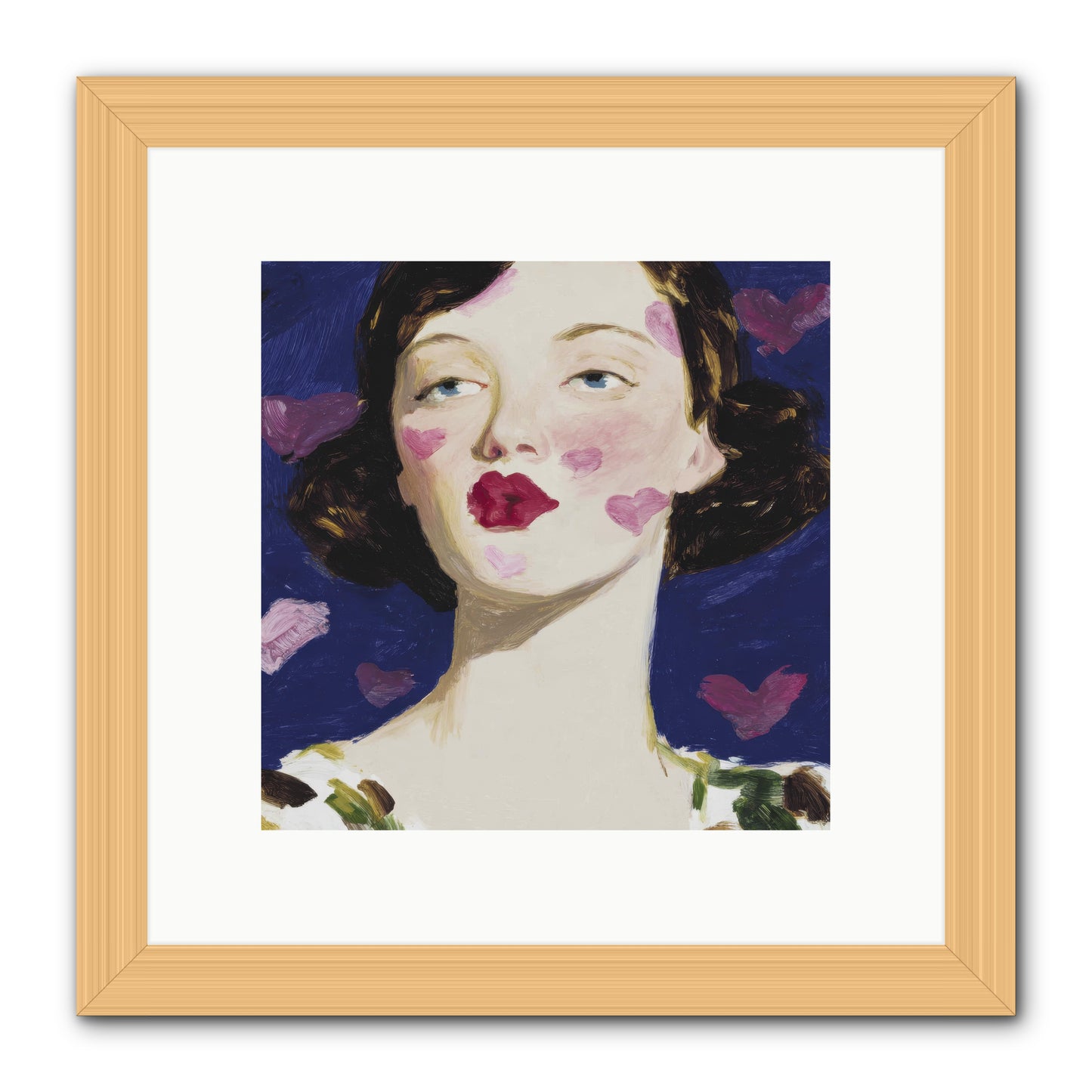 A Parlour For Half-Remembered Kisses -- Framed Print - Natural 10x10